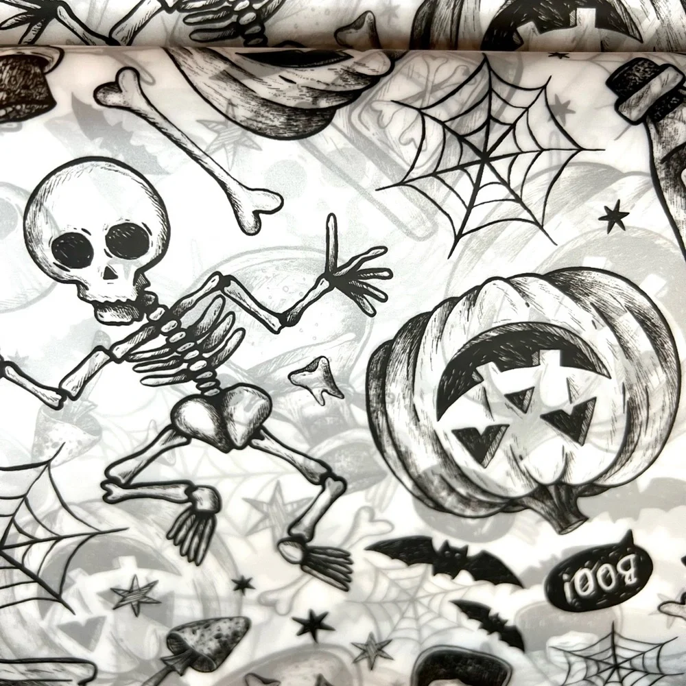 Halloween Charcoal Sketch Images Peva Shower Curtain Metal Grommets Black Potion